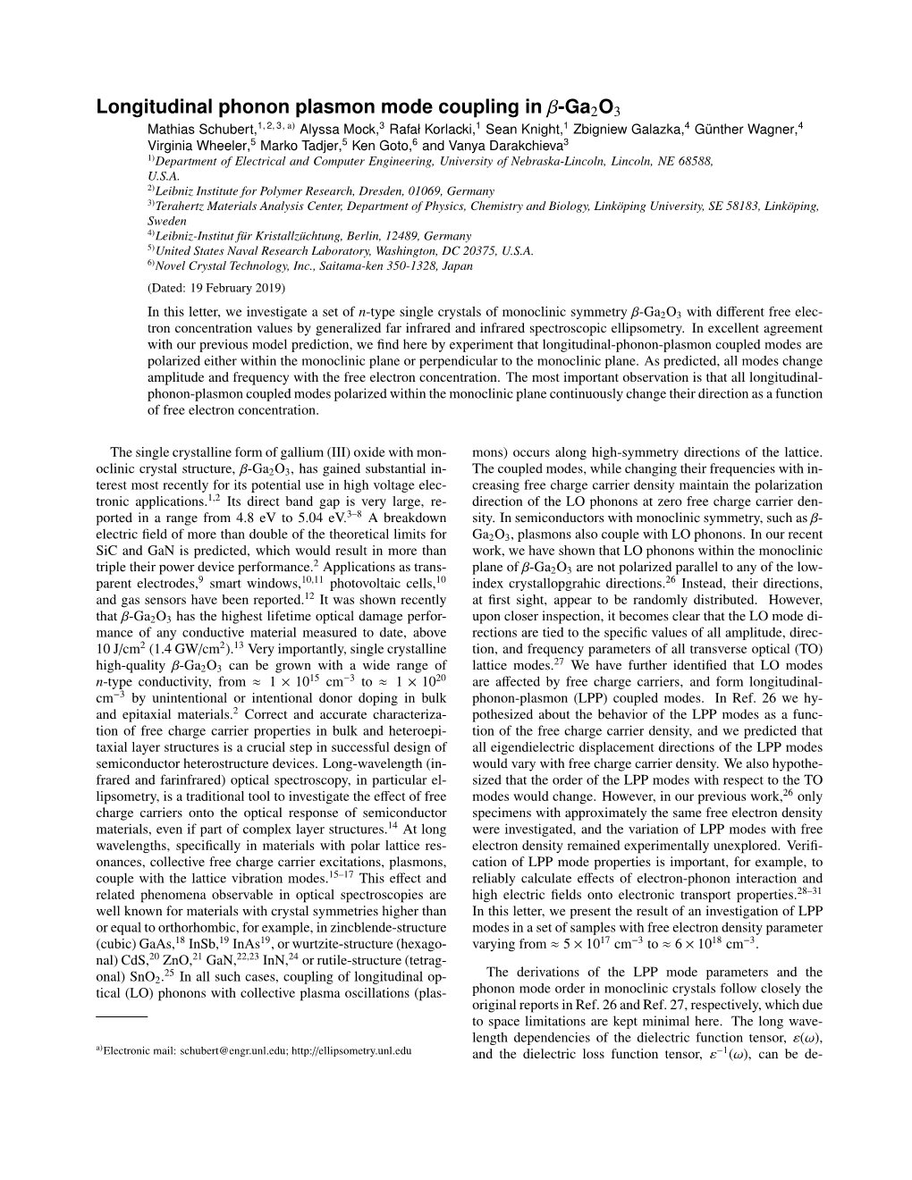 Longitudinal Phonon Plasmon Mode Coupling in Β-Ga2o3