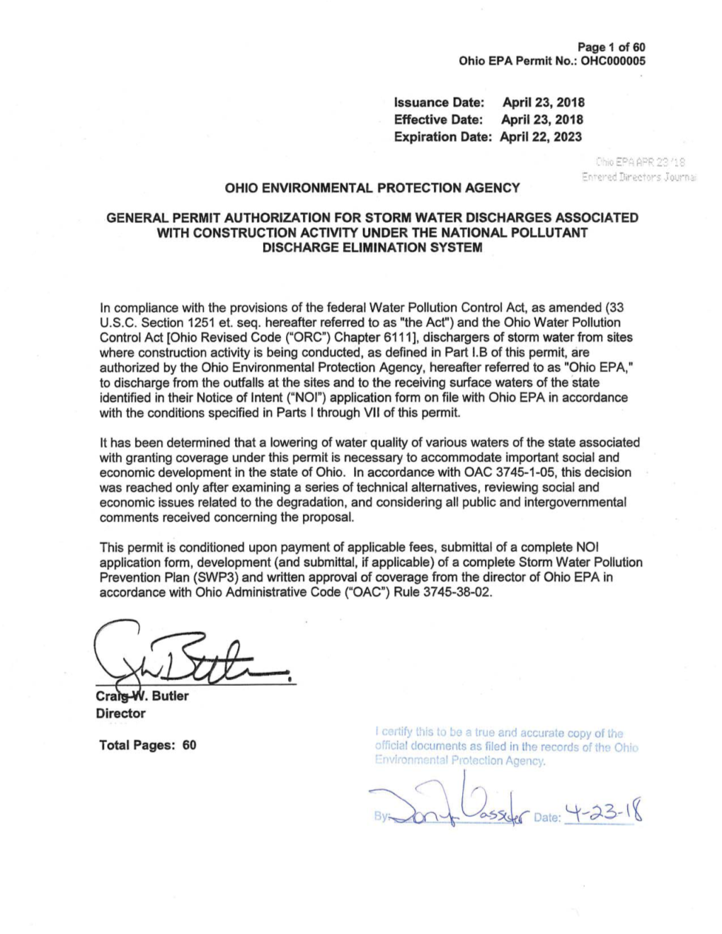 Page 2 of 60 Ohio EPA Permit No.: OHC000005