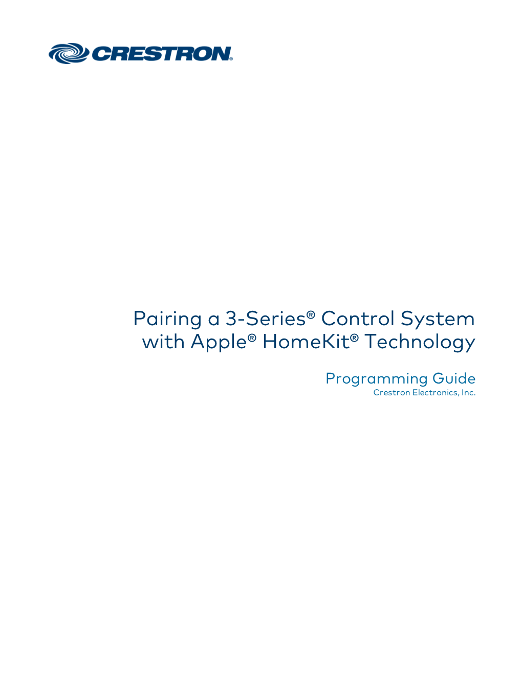 Pairing a 3-Series® Control System with Apple® Homekit® Technology