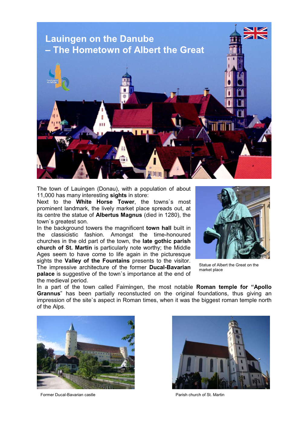 Lauingen on the Danube – the Hometown of Albert the Great