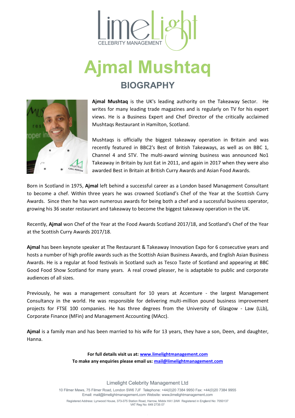 Ajmal Mushtaq BIOGRAPHY