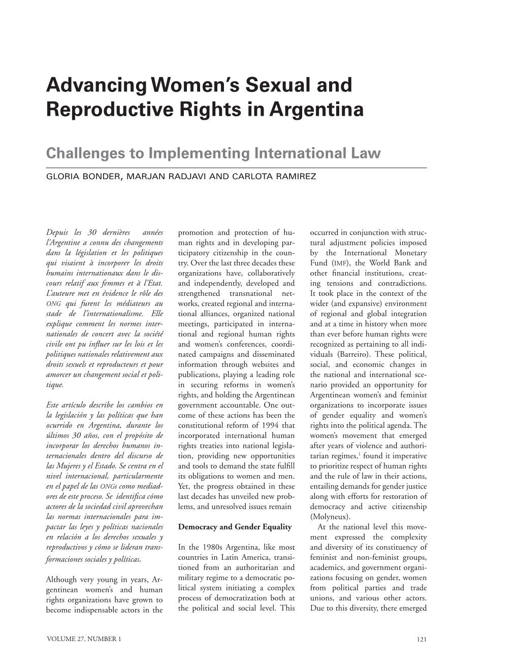 Advancing Women's Sexual and Reproductive Rights in Argentina