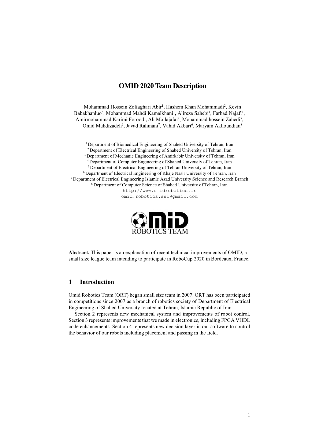 OMID 2020 Team Description