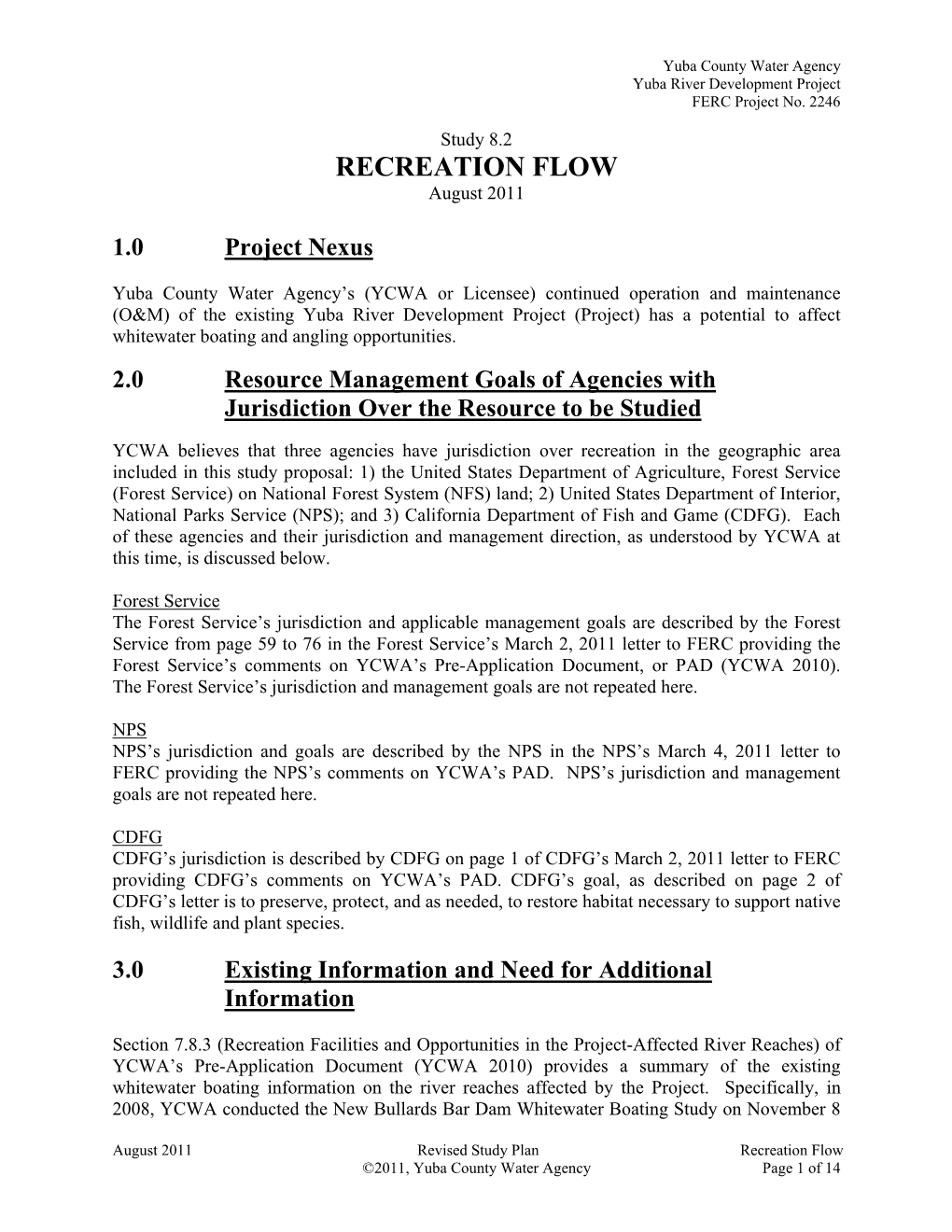 RECREATION FLOW August 2011