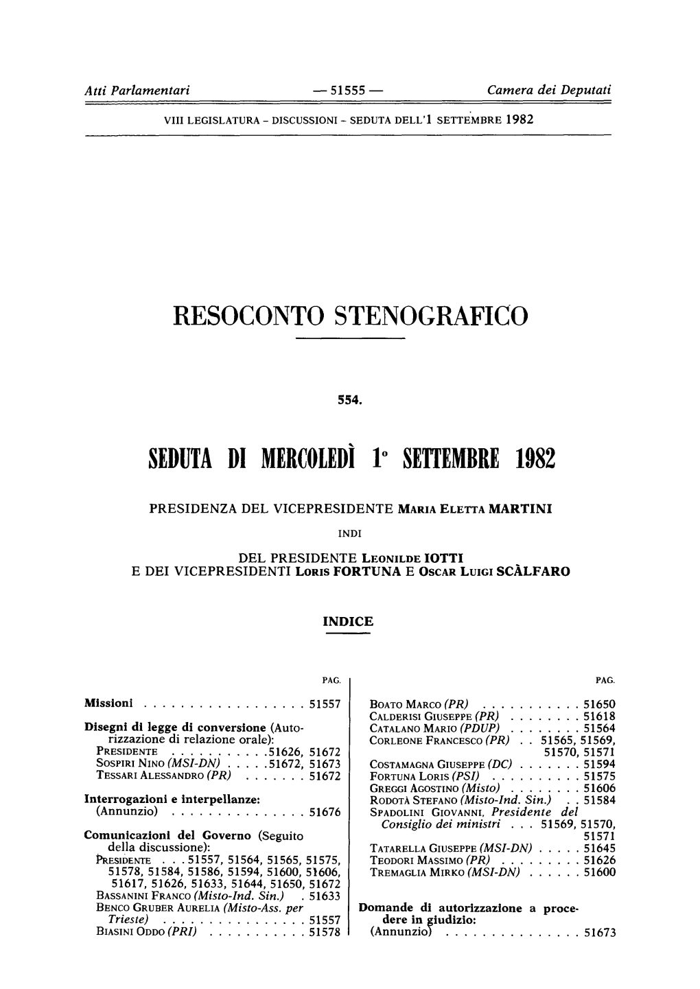 Resoconto Stenografico Seduta Di Mercoledì 1