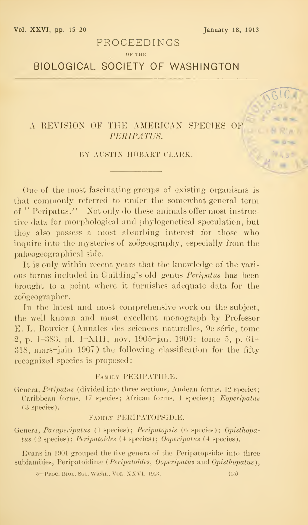 Proceedings of the Biological Society of Washington