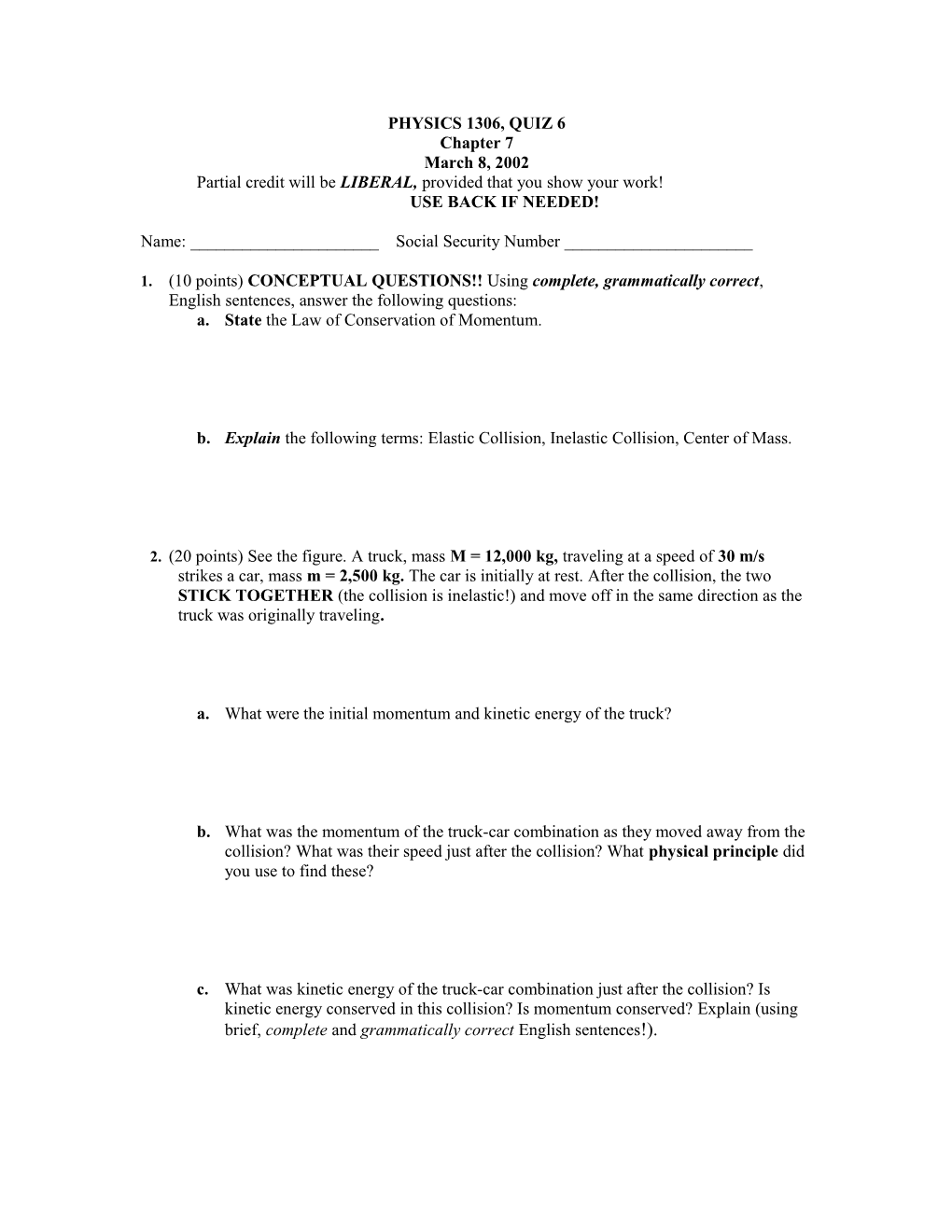 Supplementary Syllabus for Physics 1105-304