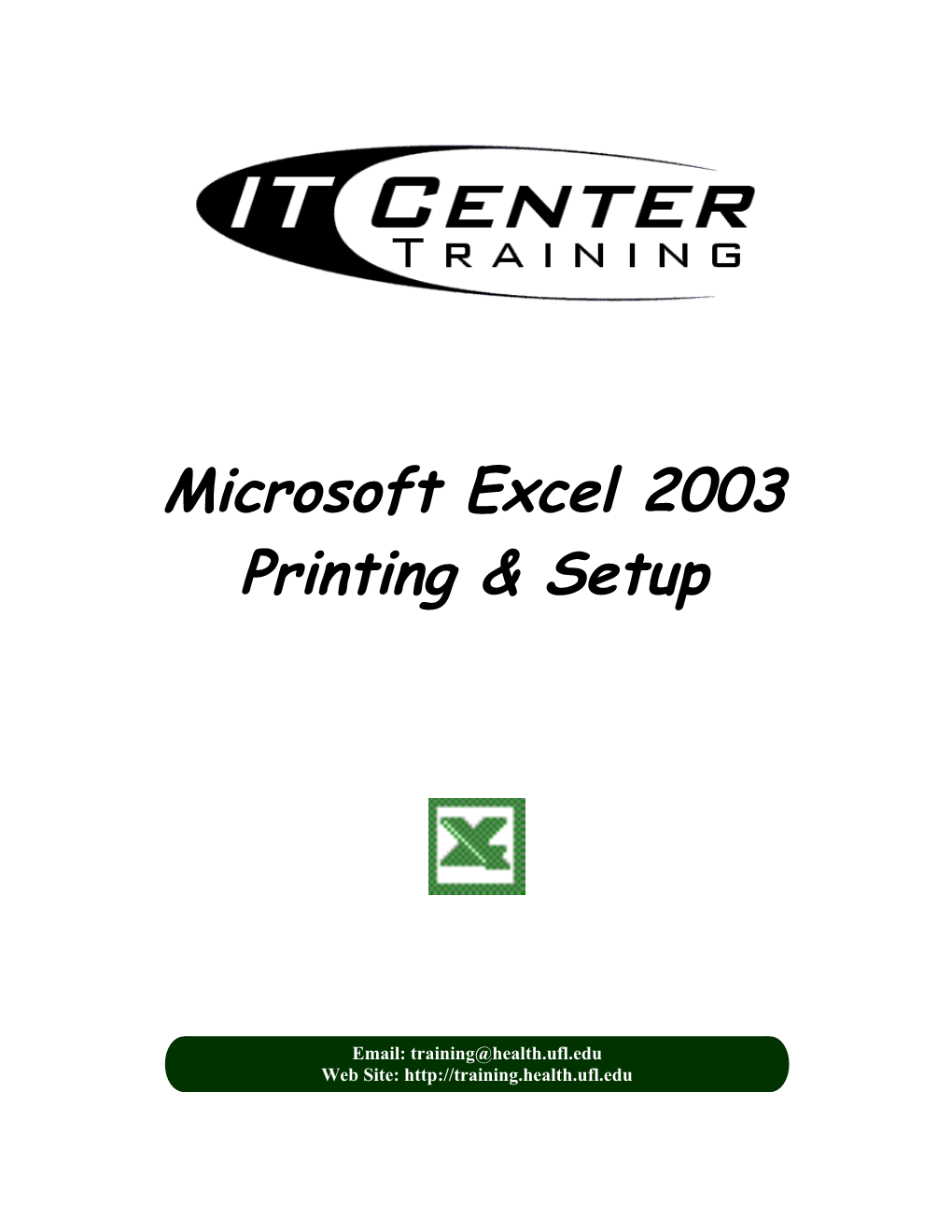 Microsoft Excel 2003: Printing and Setup 1 Hour