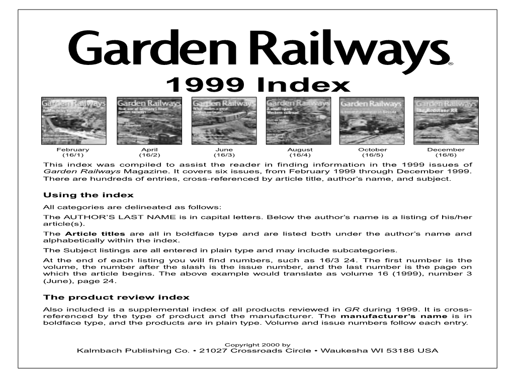 GRW Index 1999