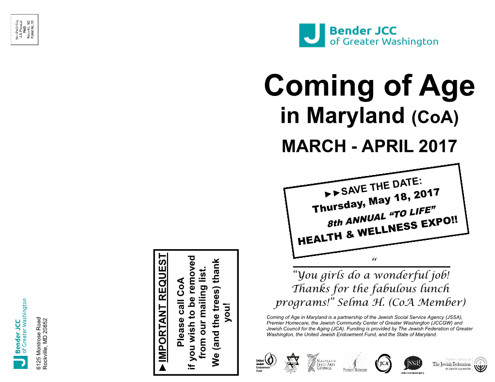 Coming of Age in Maryland (Coa)