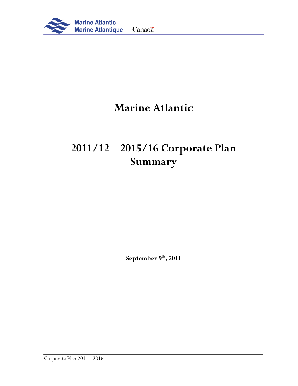 Corporate Plan Summary 2011/12