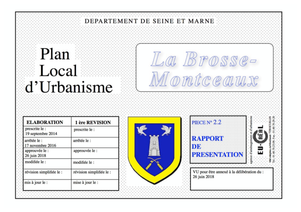 Elaboration Du Plan Local D'urbanisme De La Brosse-Montceaux