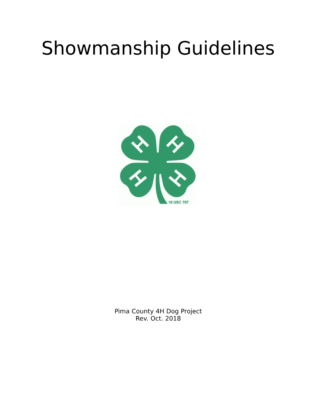 Showmanship Guidelines