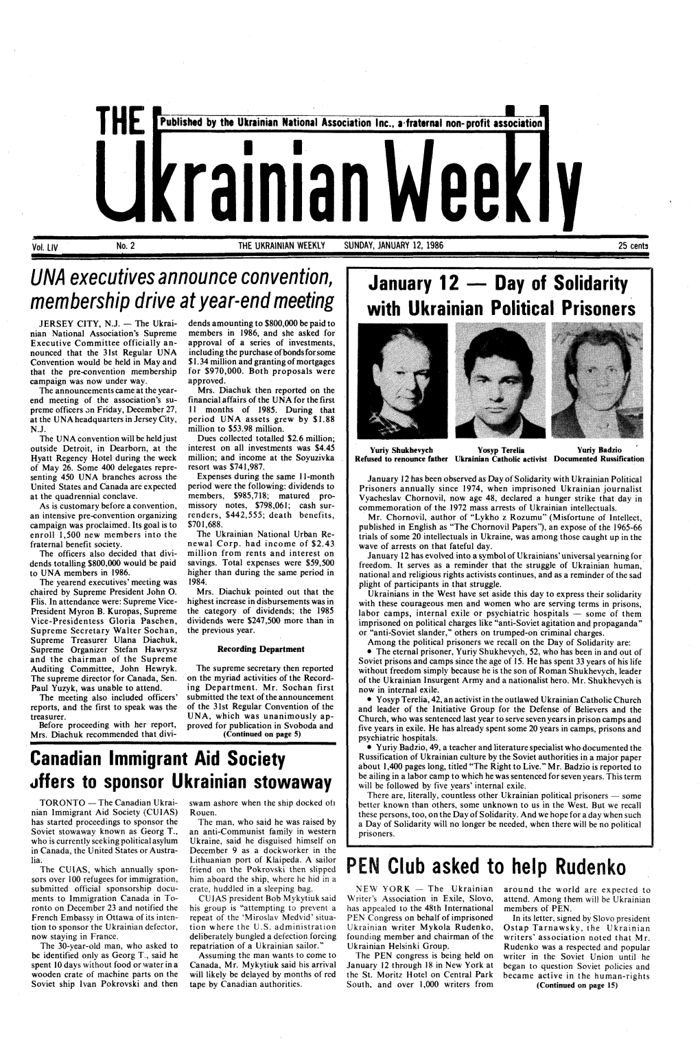 The Ukrainian Weekly 1986