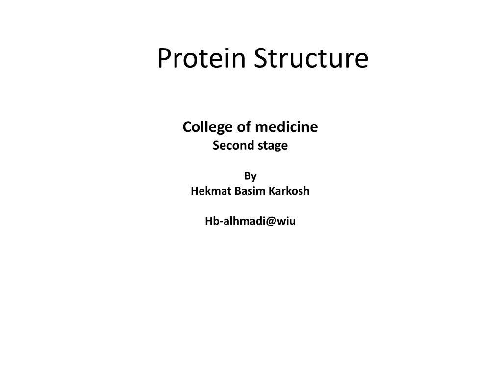 Protein Structure