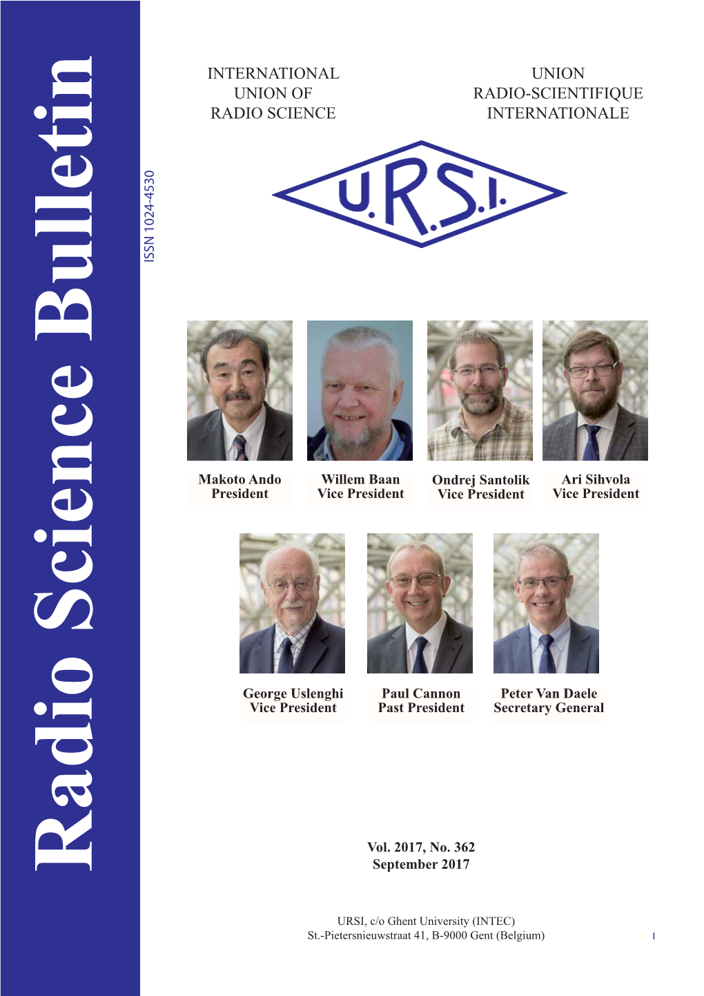 Radio Science Bulletin Staﬀ