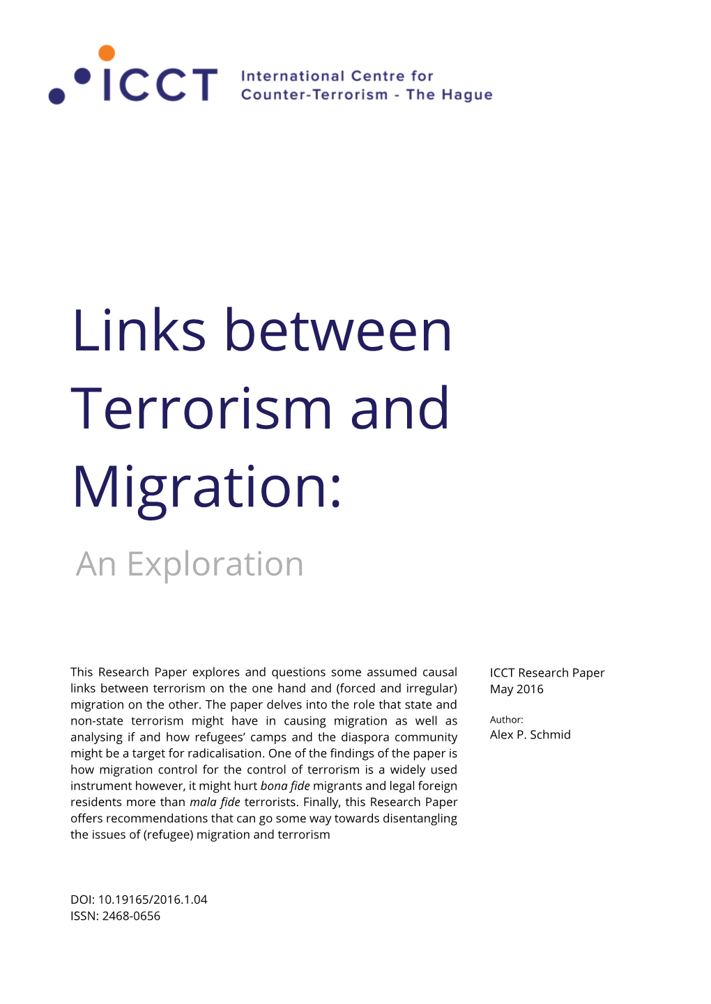 Links Between Terrorism and Migration