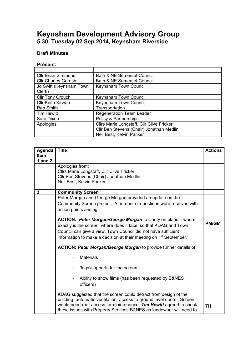 Keynsham Development Advisory Group