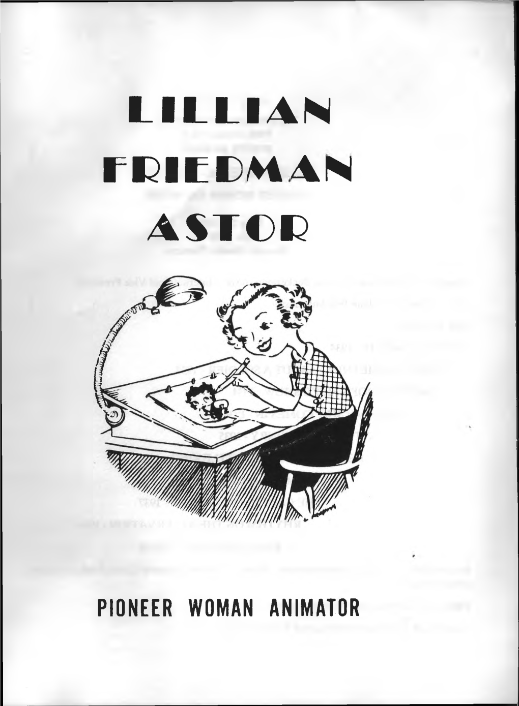 Lillian Friedman Astor Pioneer Woman Animator