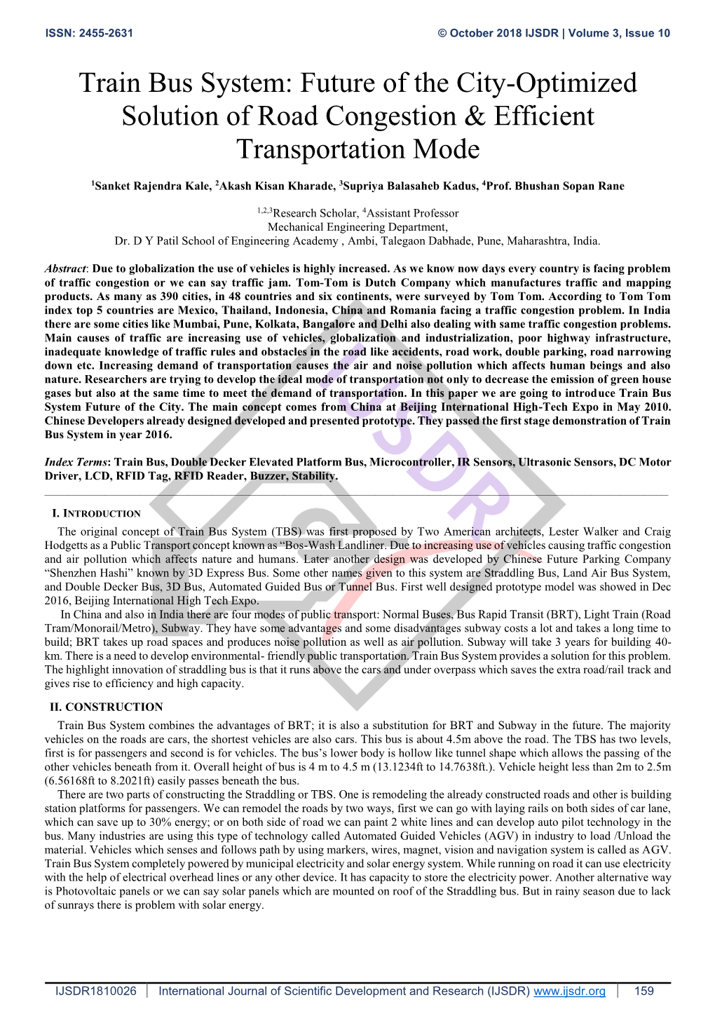 Train Bus System: Future of the City-Optimized Solution of Road Congestion & Efficient Transportation Mode