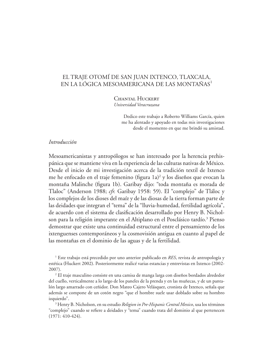 El Traje Otomí De San Juan Ixtenco, Tlaxcala, En La Lógica Mesoamericana De Las Montañas1