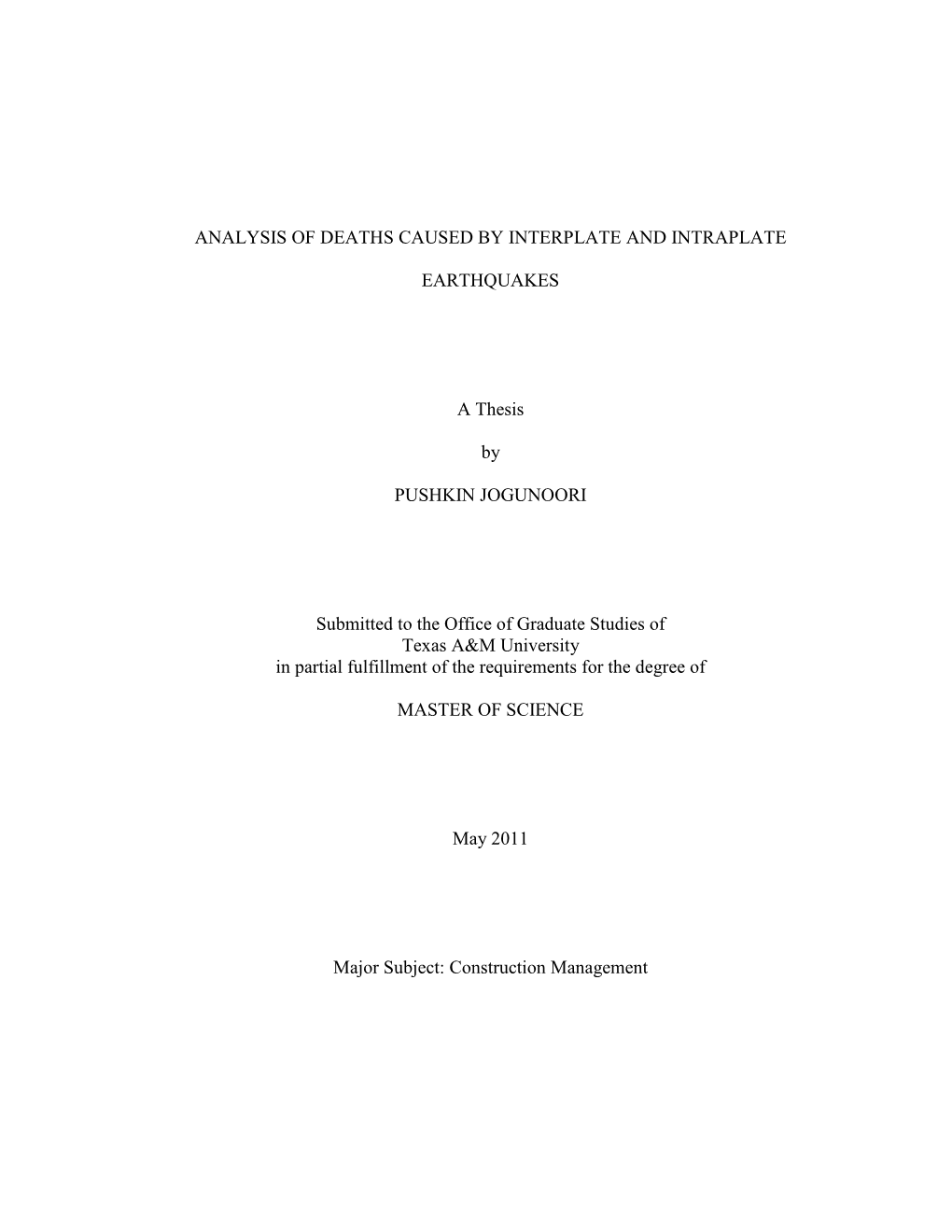 Analysis of Deaths Caused by Interplate and Intraplate Earthquakes