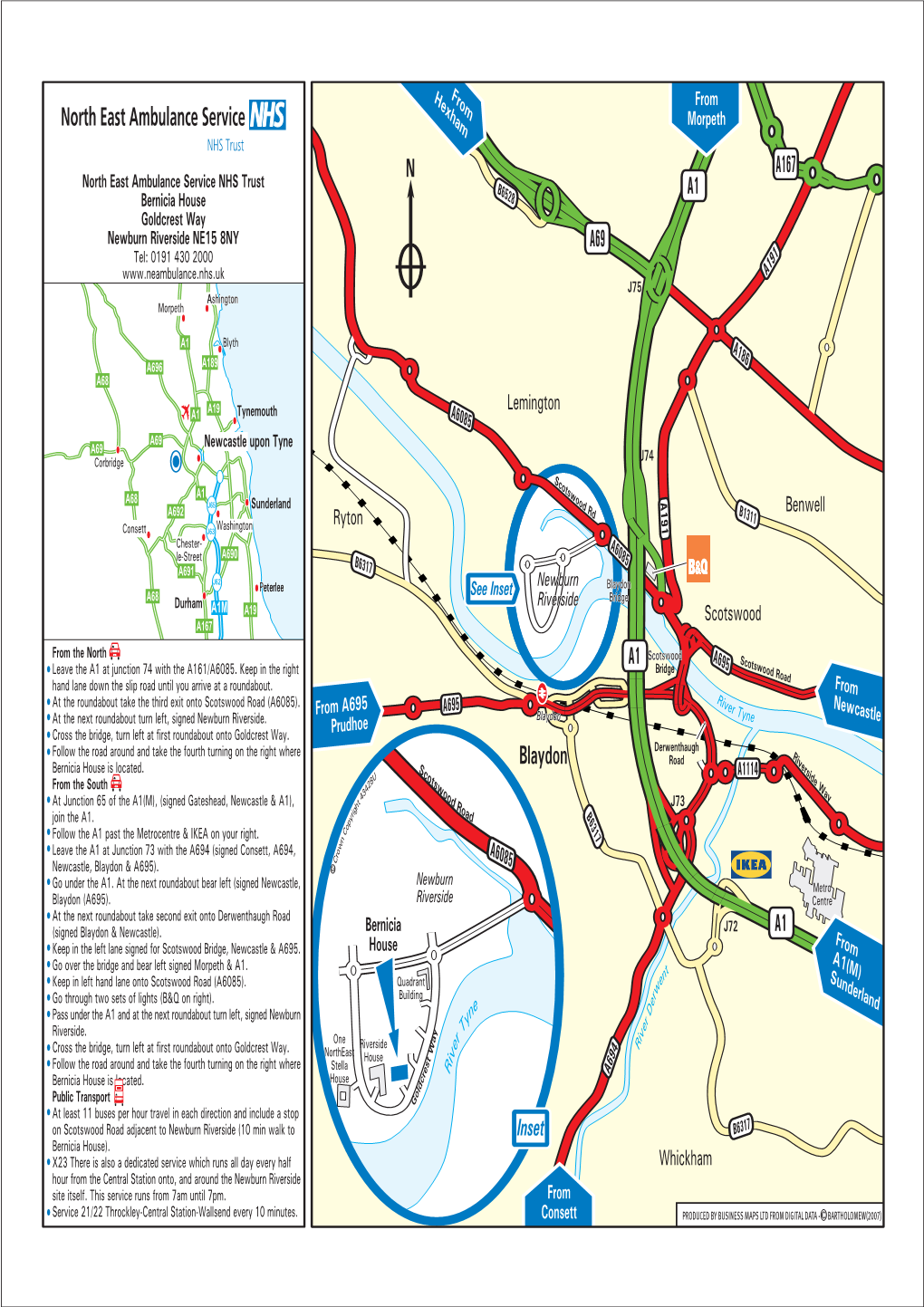 Business Location Map Produced Under Licence 43428U by Business