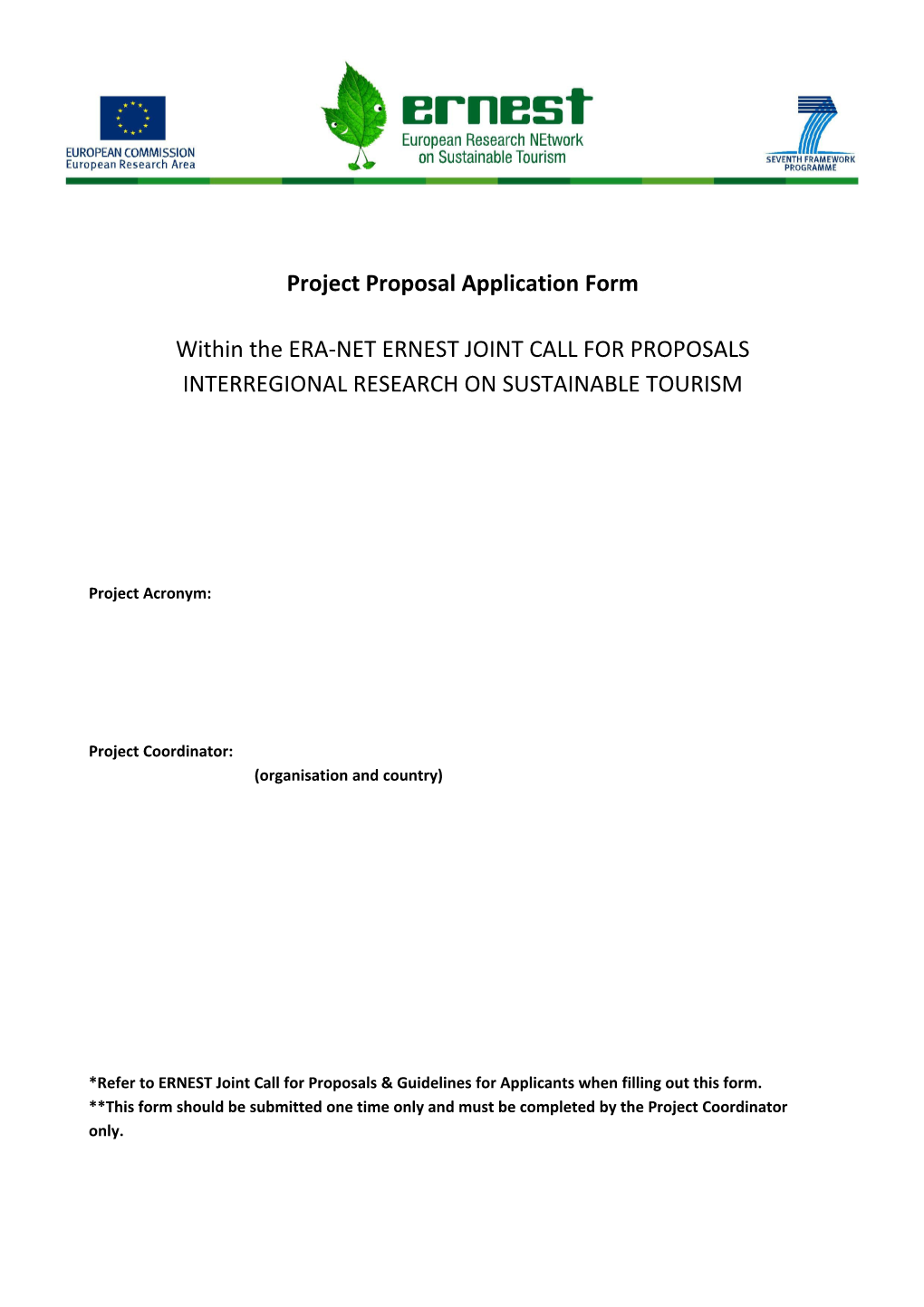 Project Proposal Application Form