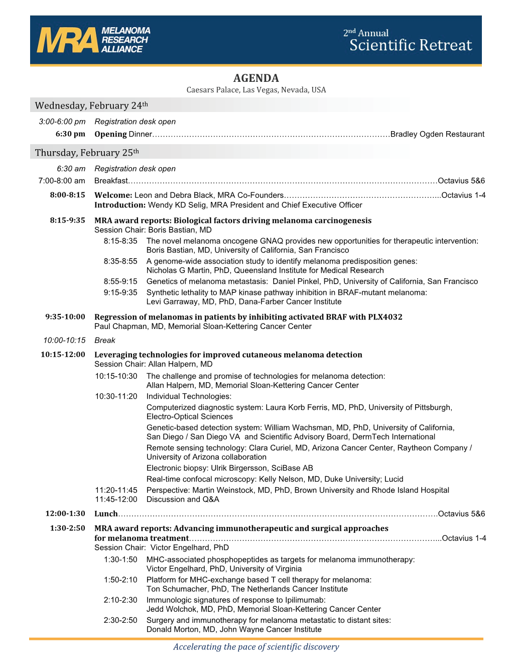 2010 Retreat Agenda