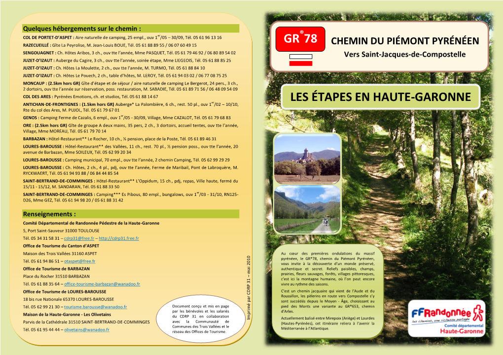 Les Étapes En Haute-Garonne Gr 78