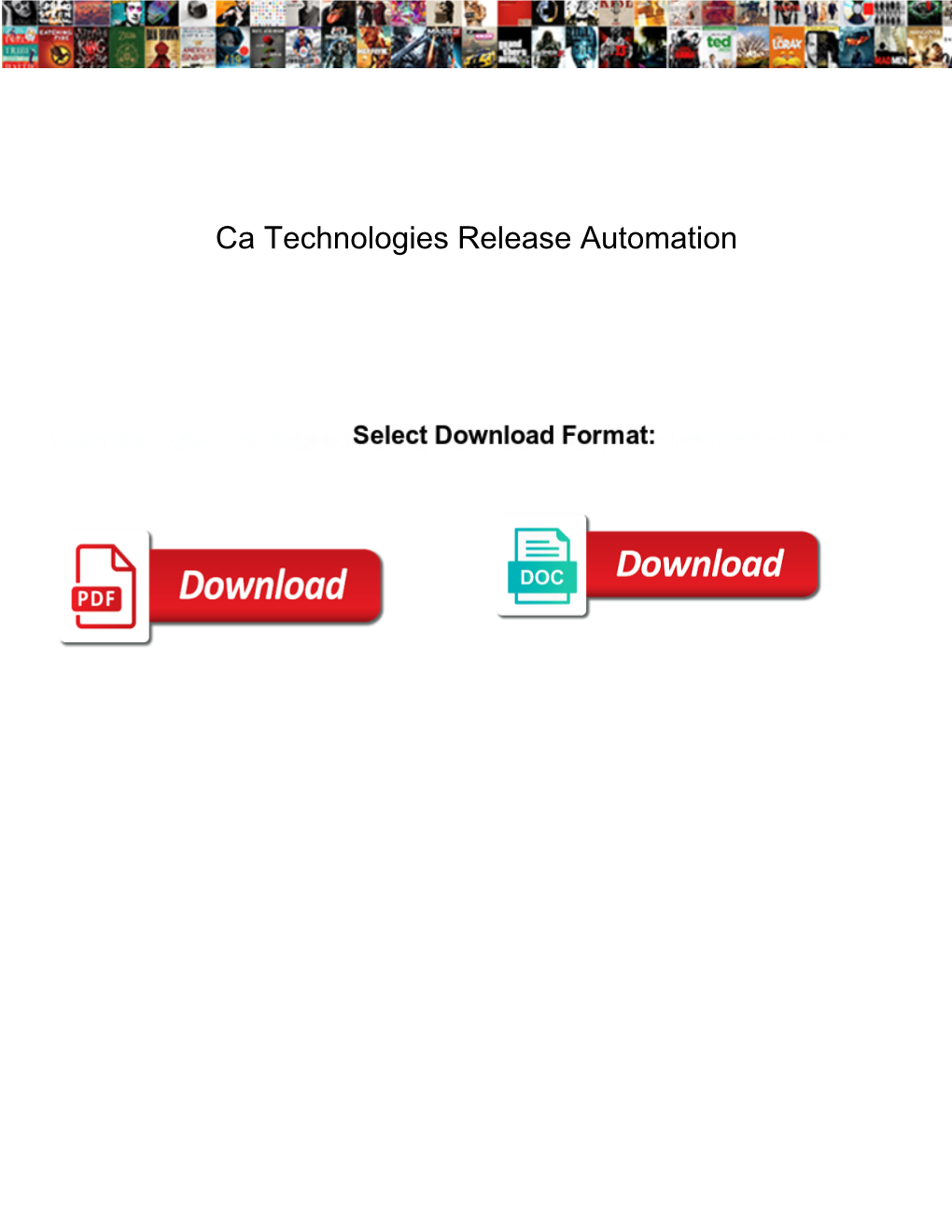 Ca Technologies Release Automation