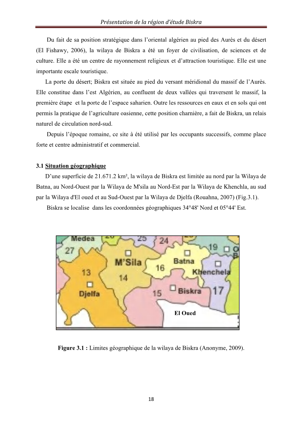 Présentation De La Région D'étude Biskra