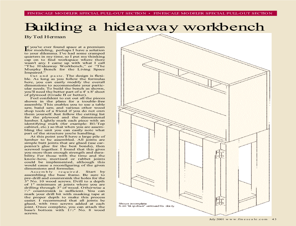 Building a Hideaway Workbench by Ted Herman