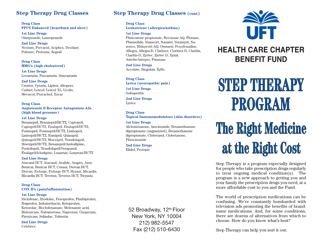 UFT Welfare Fund Step Therapy