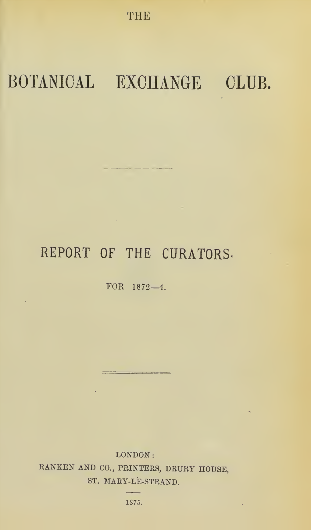 Report of the Curator for 1872-4