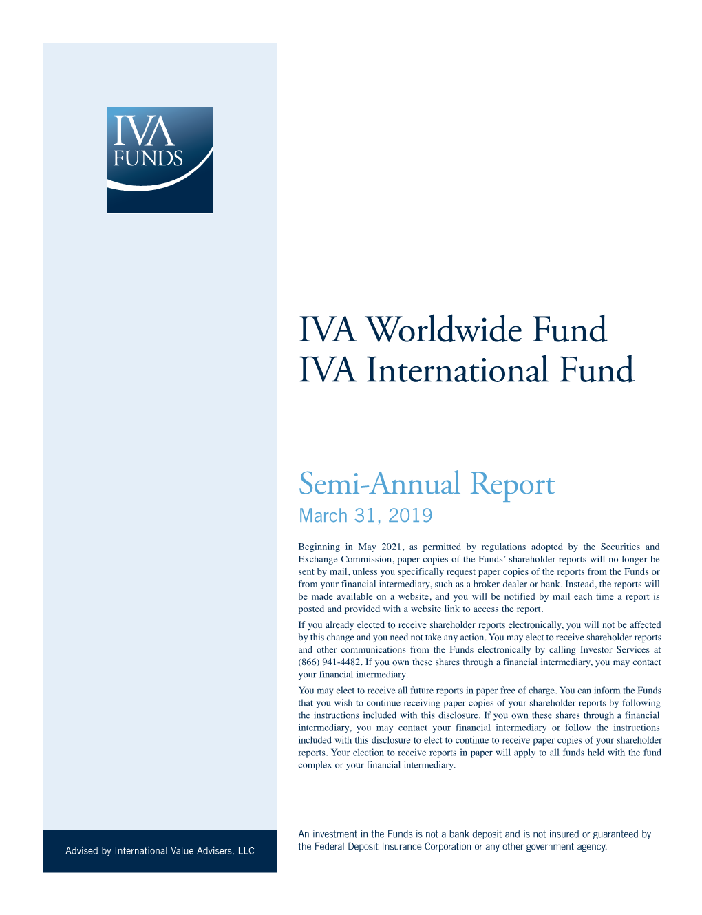 IVA Worldwide Fund IVA International Fund