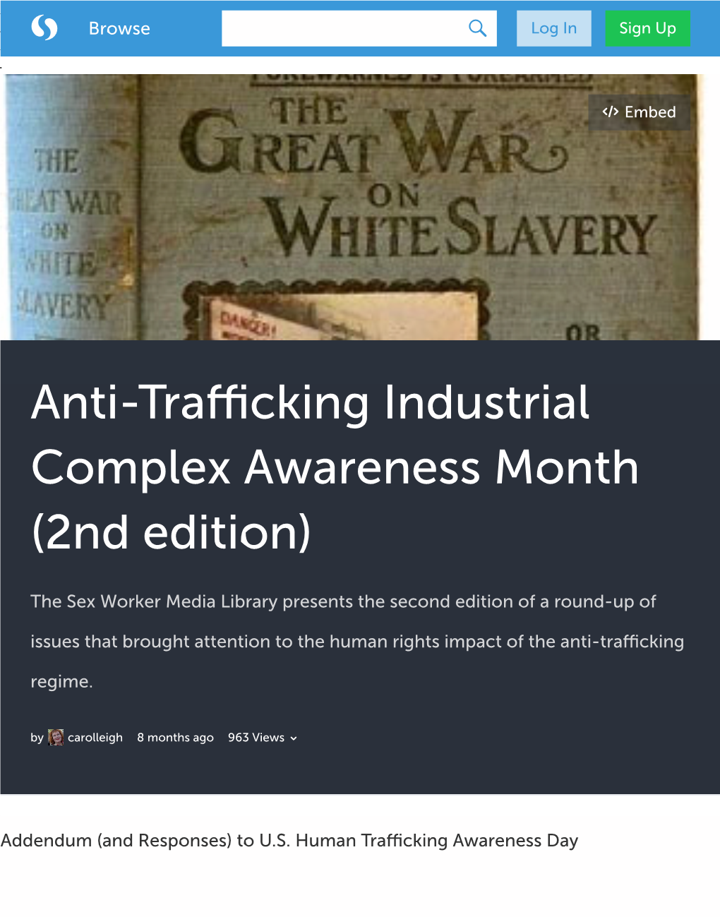 Anti-Trafficking Industrial Complex Awareness Month (2Nd Edition)