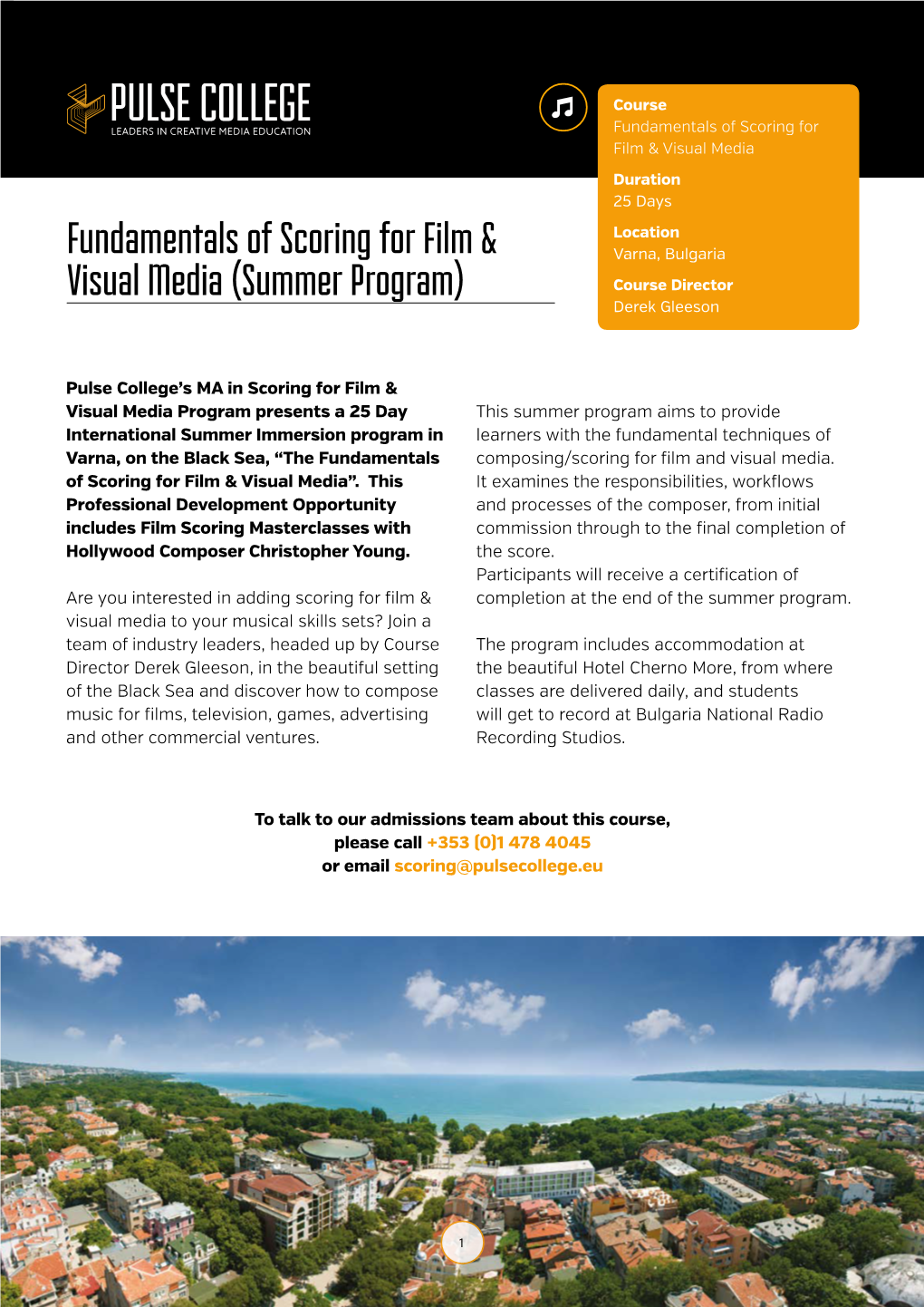 Fundamentals of Scoring for Film & Visual Media (Summer Program)
