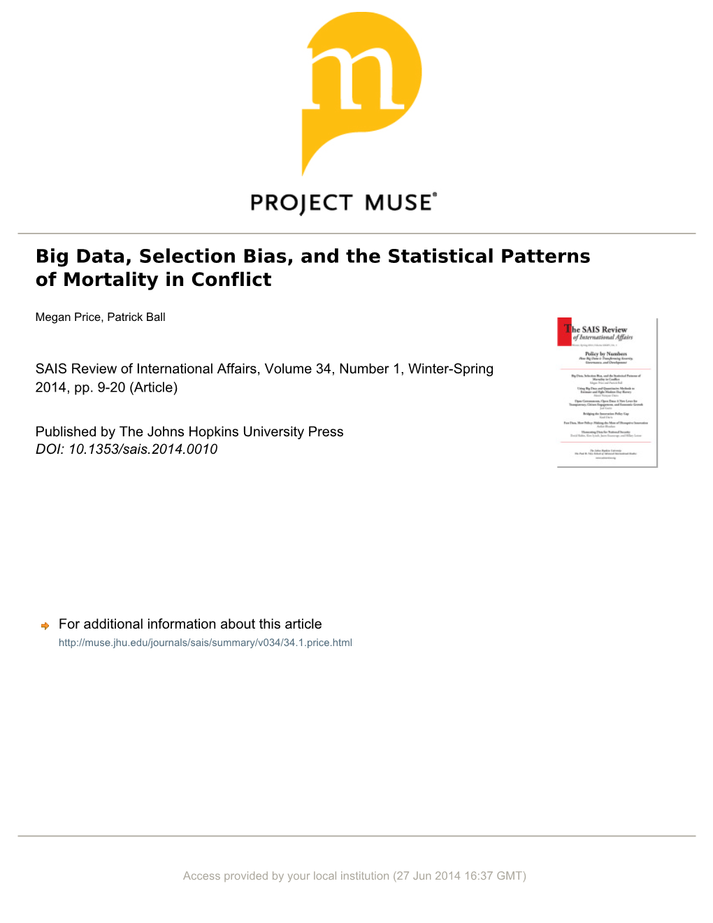 Big Data, Selection Bias, and the Statistical Patterns of Mortality in Conflict