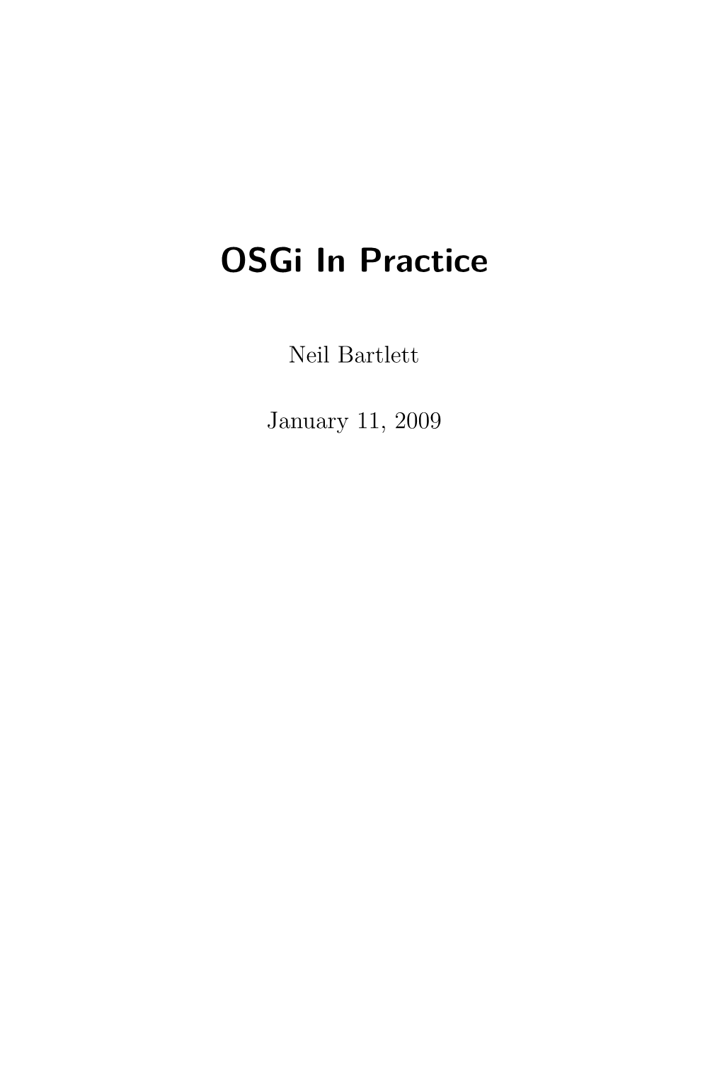 Osgi in Practice