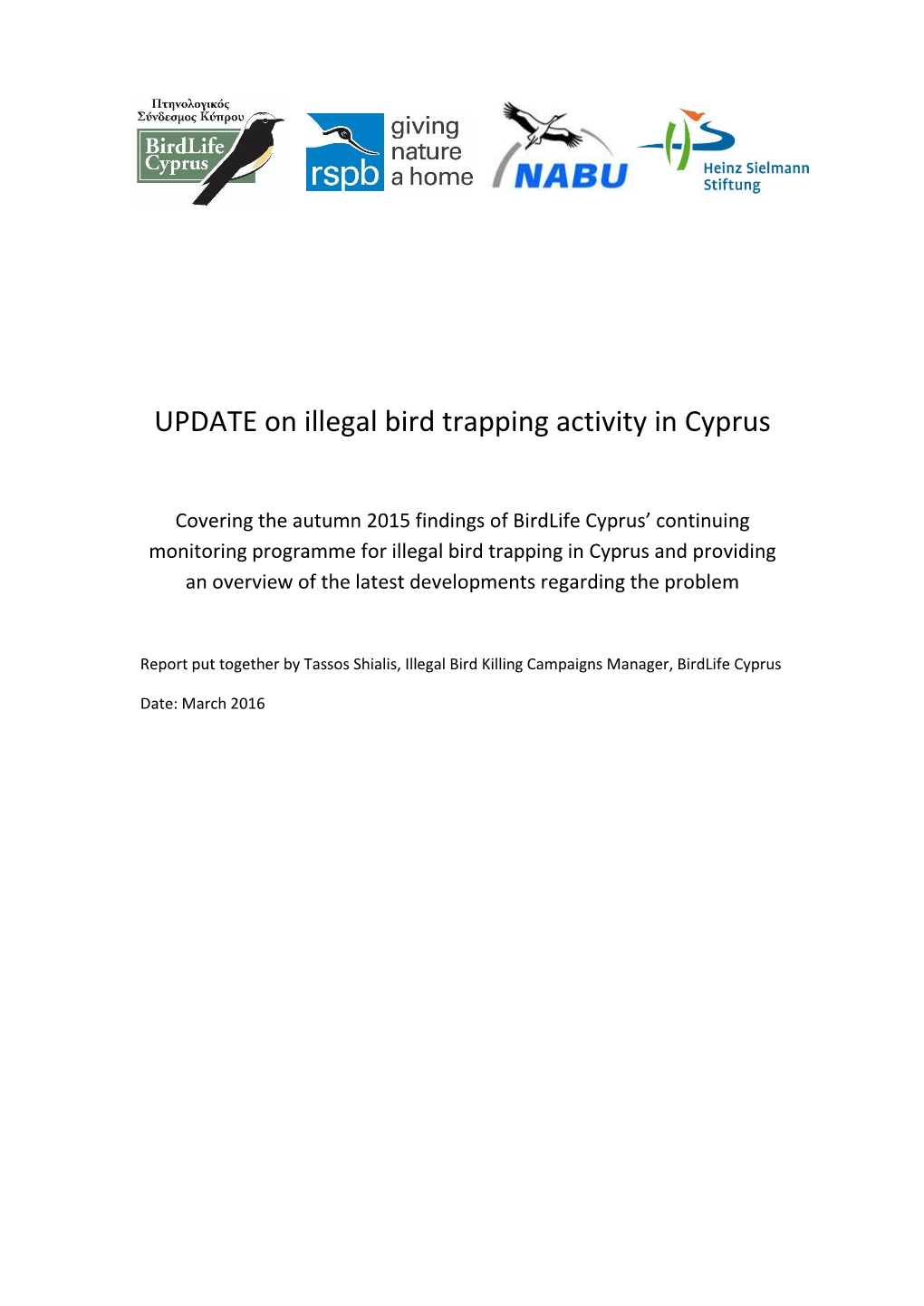 UPDATE on Illegal Bird Trapping Activity in Cyprus