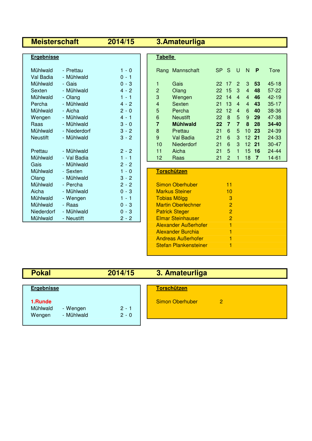 Meisterschaft 2014/15 3.Amateurliga