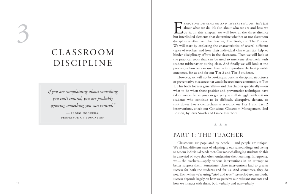 Classroom Discipline Is Effective: the Teacher, the Tools, and the Process