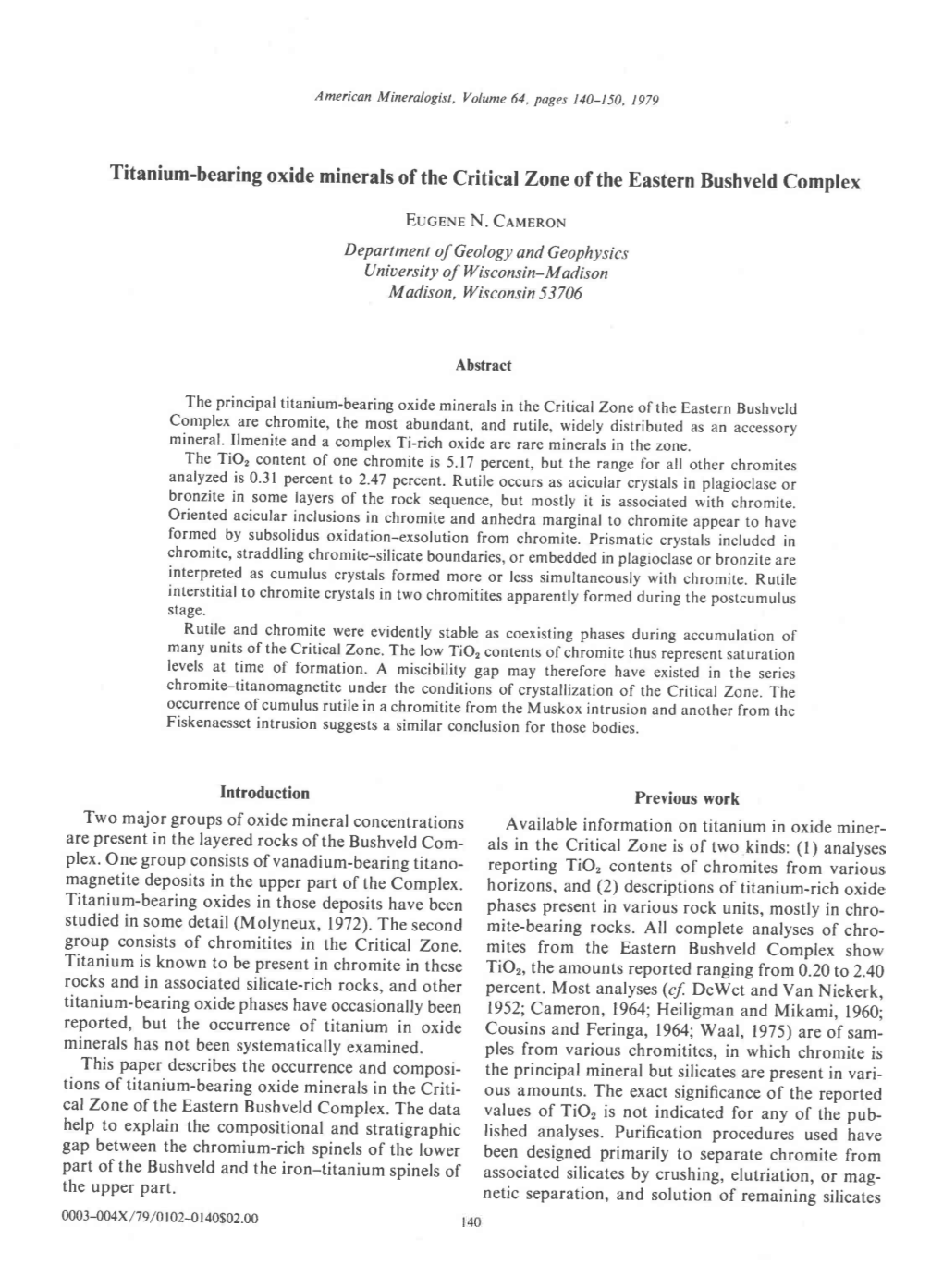 Titanium-Bearing Oxide Minerals of the Critical Zone of the Eastern