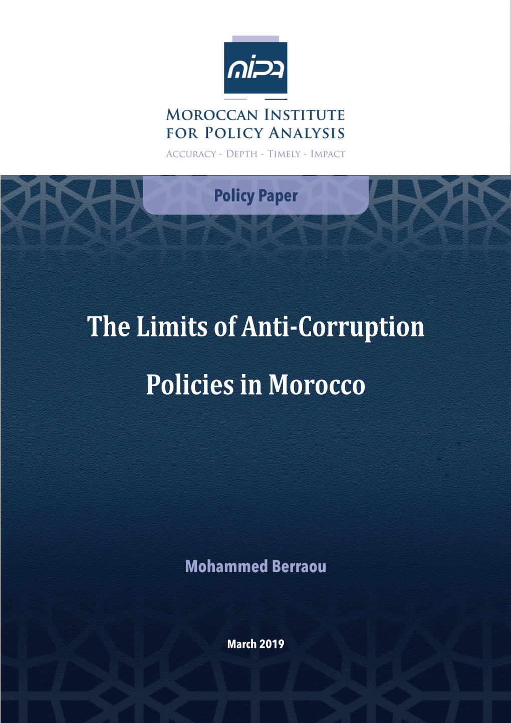 The Limits of Anti-Corruption Policies in Morocco