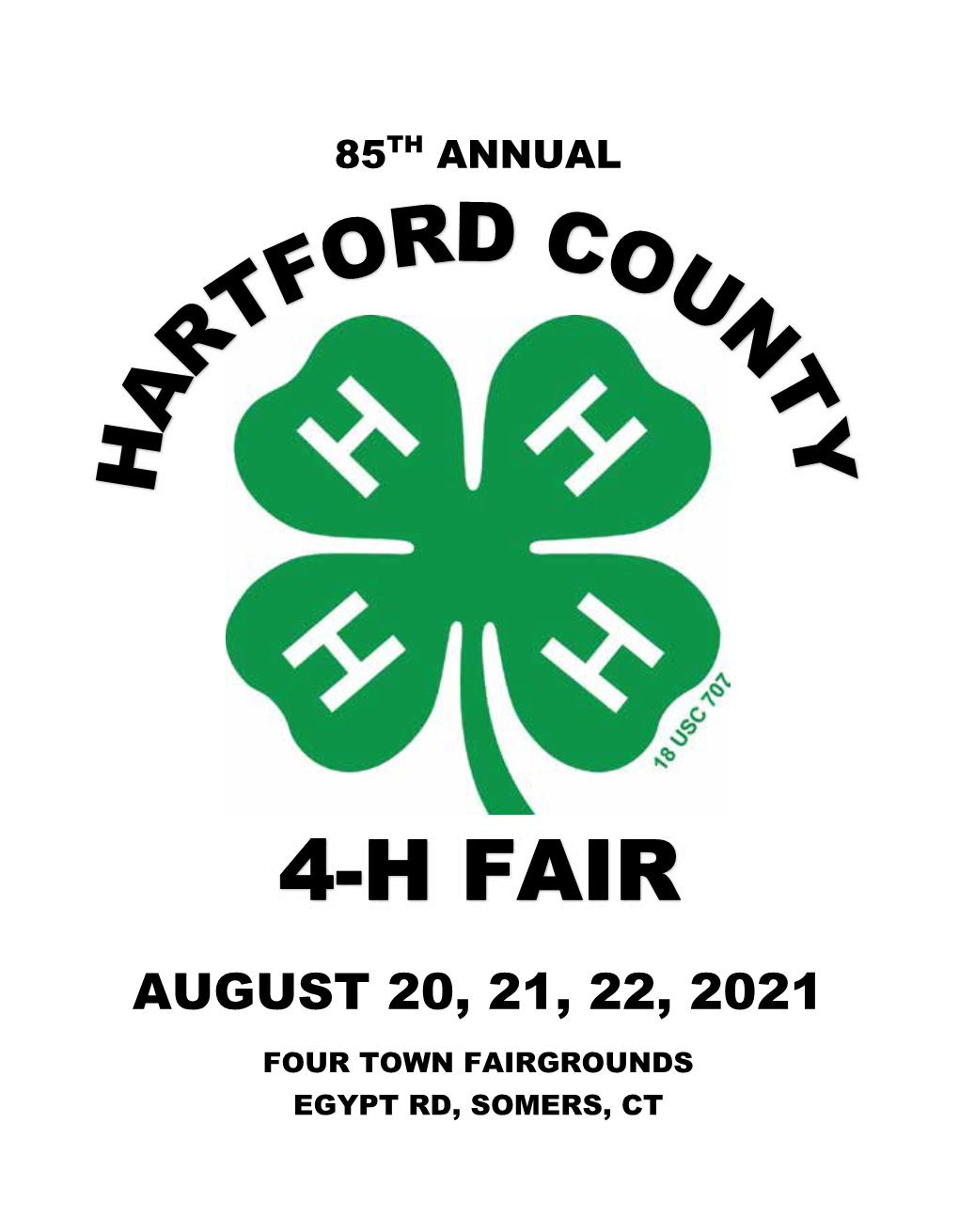 4-H Fair August 20, 21, 22, 2021