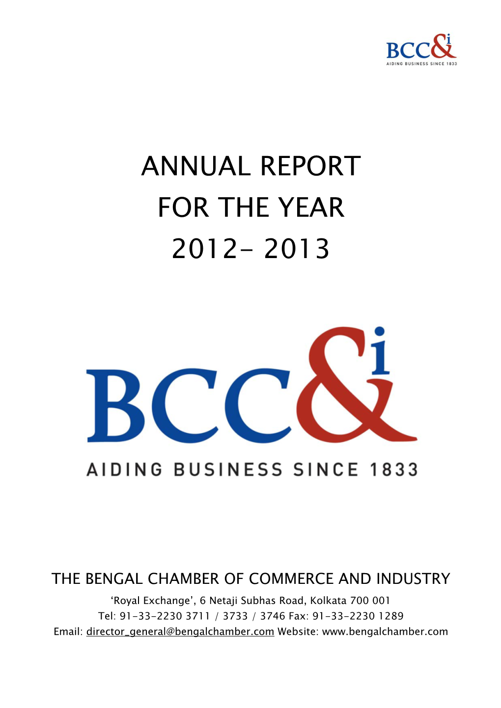 Annual Report for the Year 2012- 2013