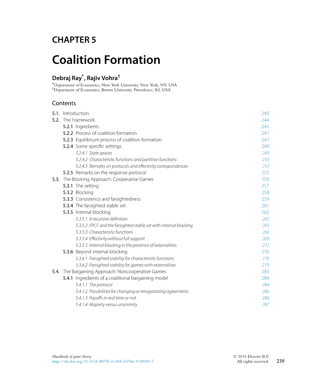 CHAPTER 5 Coalition Formation