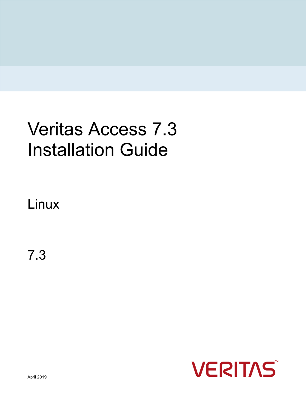 Veritas Access 7.3 Installation Guide