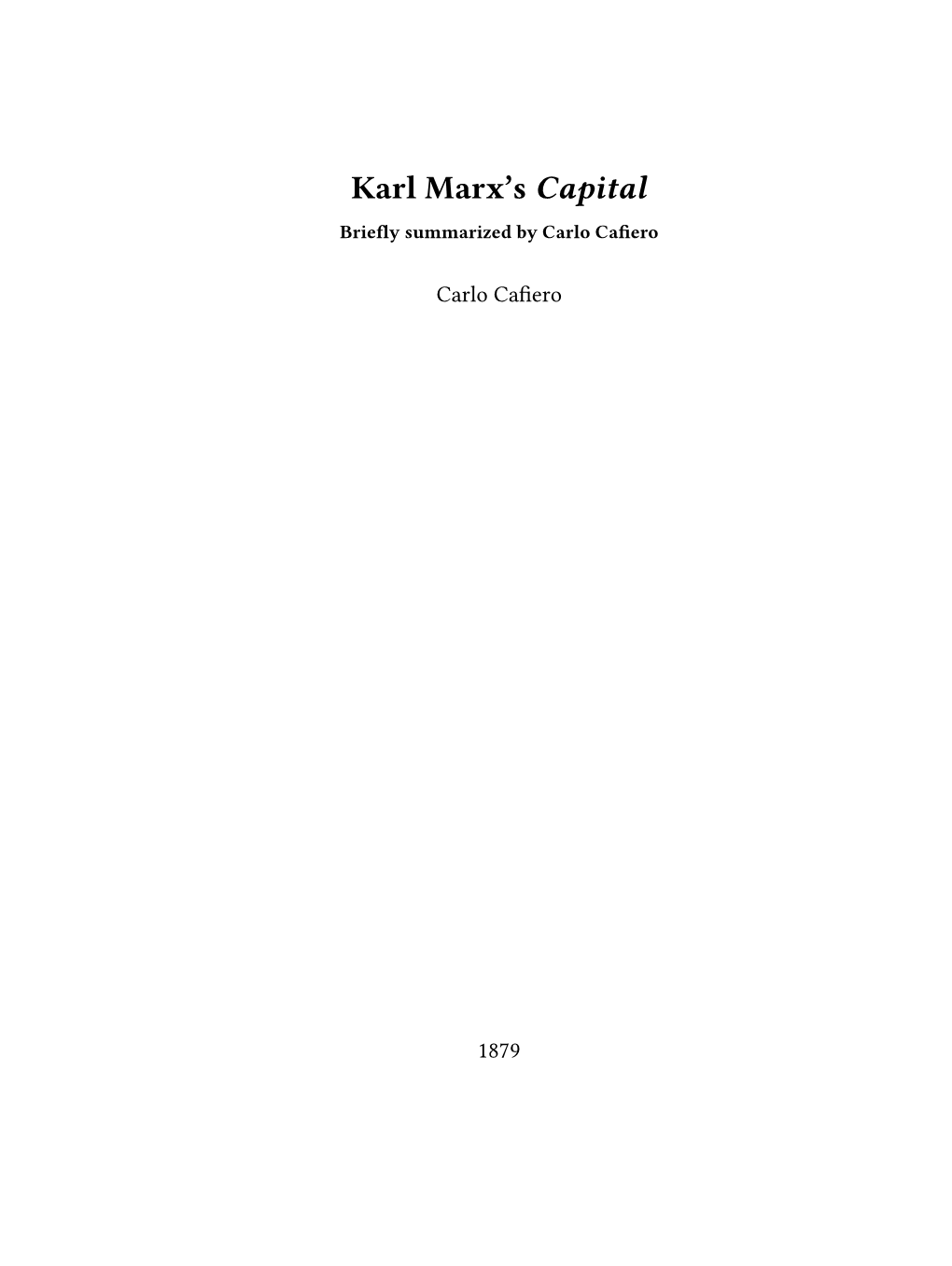 Karl Marx's *Capital*